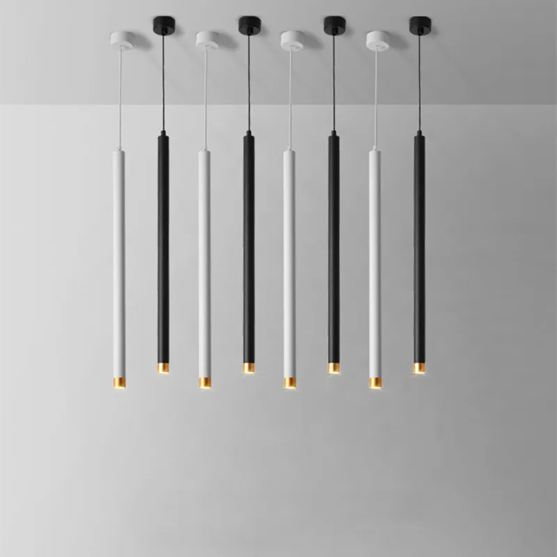 

Modern Long Tube Pendant Lights 3/5/7W Kitchen Light Length Adjustable Home Dining Room Lighting LED Cylinder Pipe Hanging Lamp