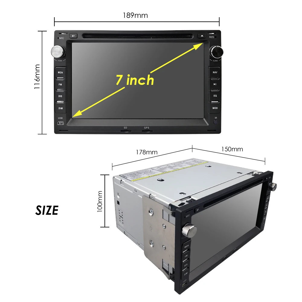 7 Inch Car In Dash Radio DVD Player GPS Navigation for VW Volkswagen Jetta CITI CHICO TRANSPORTER T5 Golf Polo MK3 MK4 MK5 SEAT |