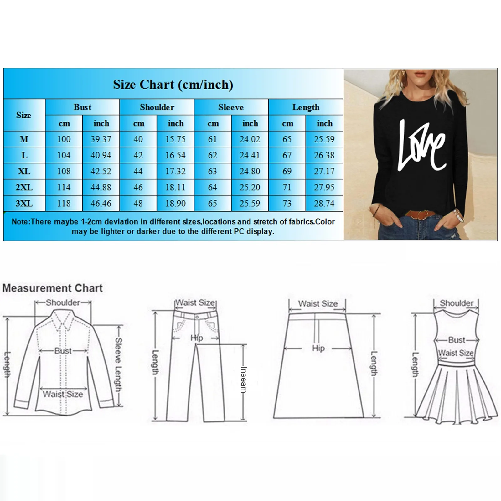 Футболка женская с длинным рукавом Приталенный топ принтом скелета губ и круглым