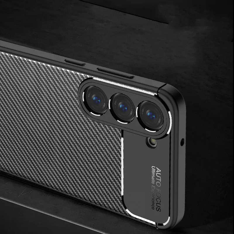 For Samsung Galaxy S23 Case Samsung S23+ Cover Shockproof Matte Carbon Fiber Soft Silicone Bumper For Samsung Galaxy S23 Ultra