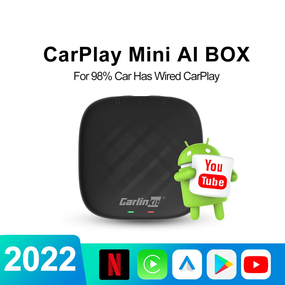 

2022 Carlinkit Android Ai Box MINI Android Auto Wireless Carplay Android Car Multimedia Player 4+64G Mirrorlink Netflix Youtube