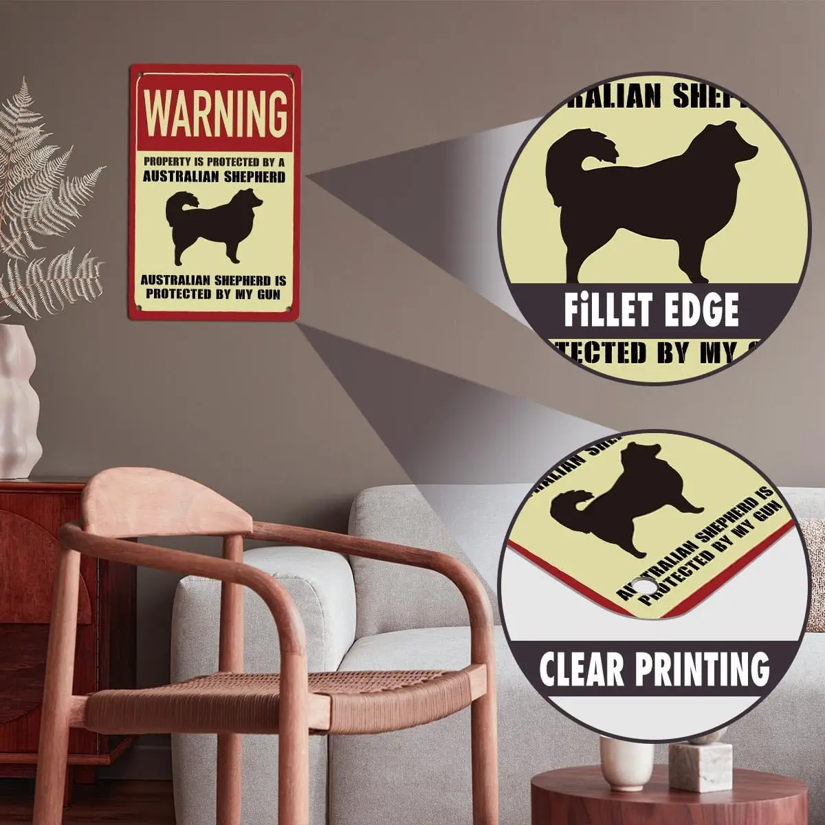 Lumnum Plte 743 Wrnng Sgns для Property Frmhouse rt Decor s Protected By ustrln Sheph lumnum Plques дома