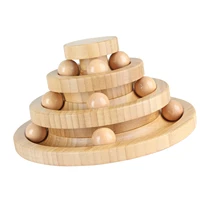 kitten toys wooden turntable cat toy funny roller cat toy with wooden balls and smooth track cat toys for indoor cats