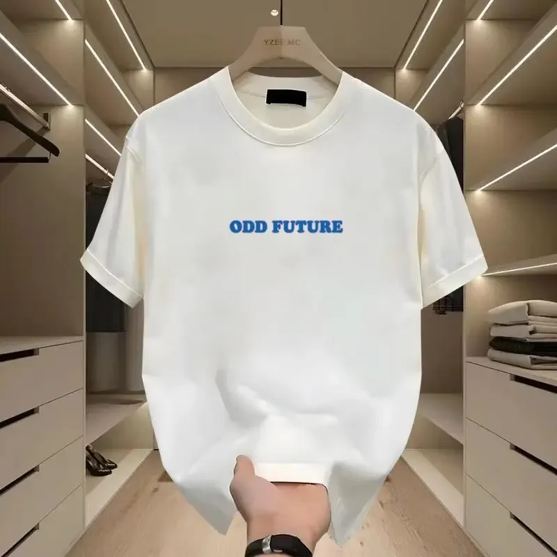 Мужская летняя футболка с коротким рукавом и круглым вырезом