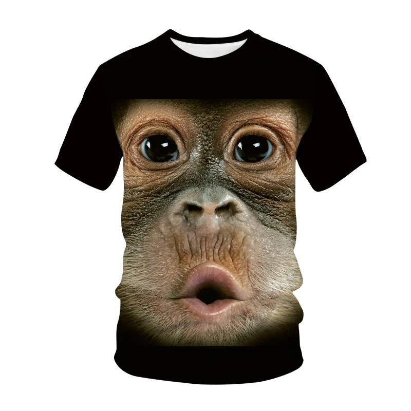 

2023Hot Selling Monkey/Gorilla Pattern Short Sleeve Men's T-shirt 3D Printed Fashion Animal Pattern T-shirt Harajuku Fun T-shirt