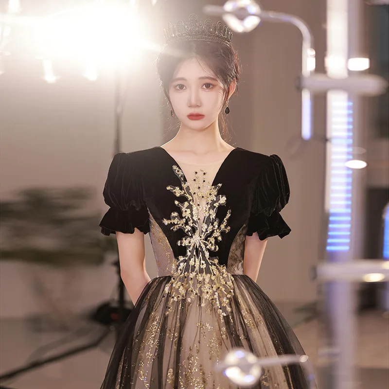 

Чонсам в стиле пэчворк женское, пикантное вечернее праздничное платье, облегающее Элегантное макси-платье, черный цвет, на лето