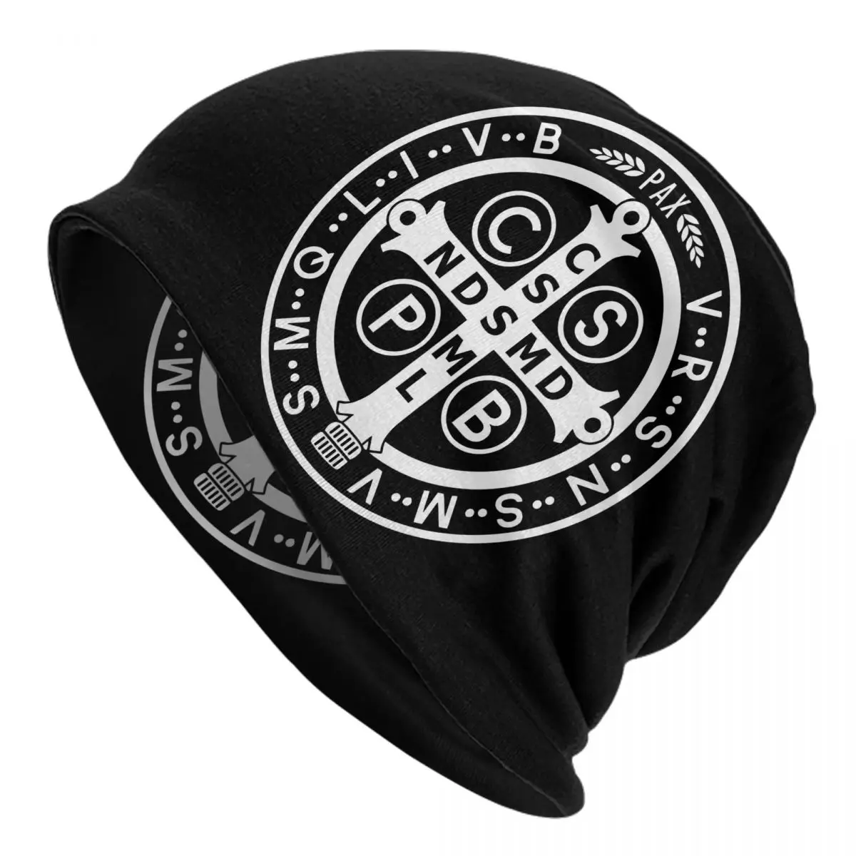 Saint Benedict Medal Adult Men's Women's Knit Hat Keep warm winter Funny knitted hat