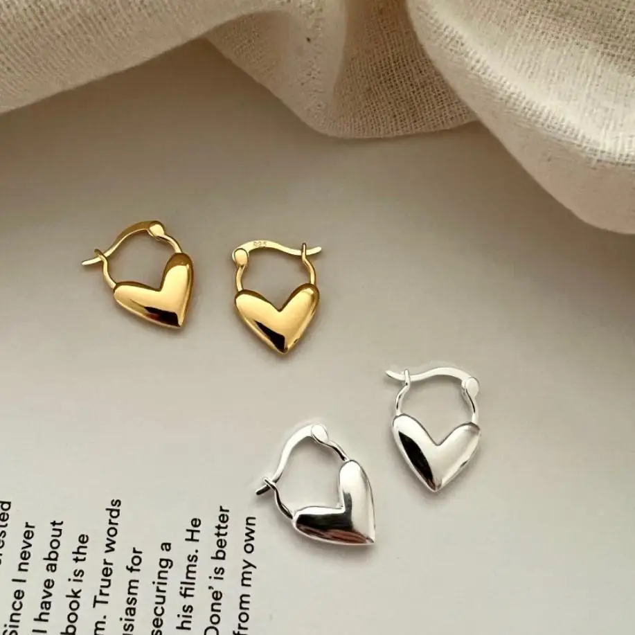

925 Sterling Silver heart earrings for Women Birthday Party Wedding Engagemen Gift Original Fashion Jewelry