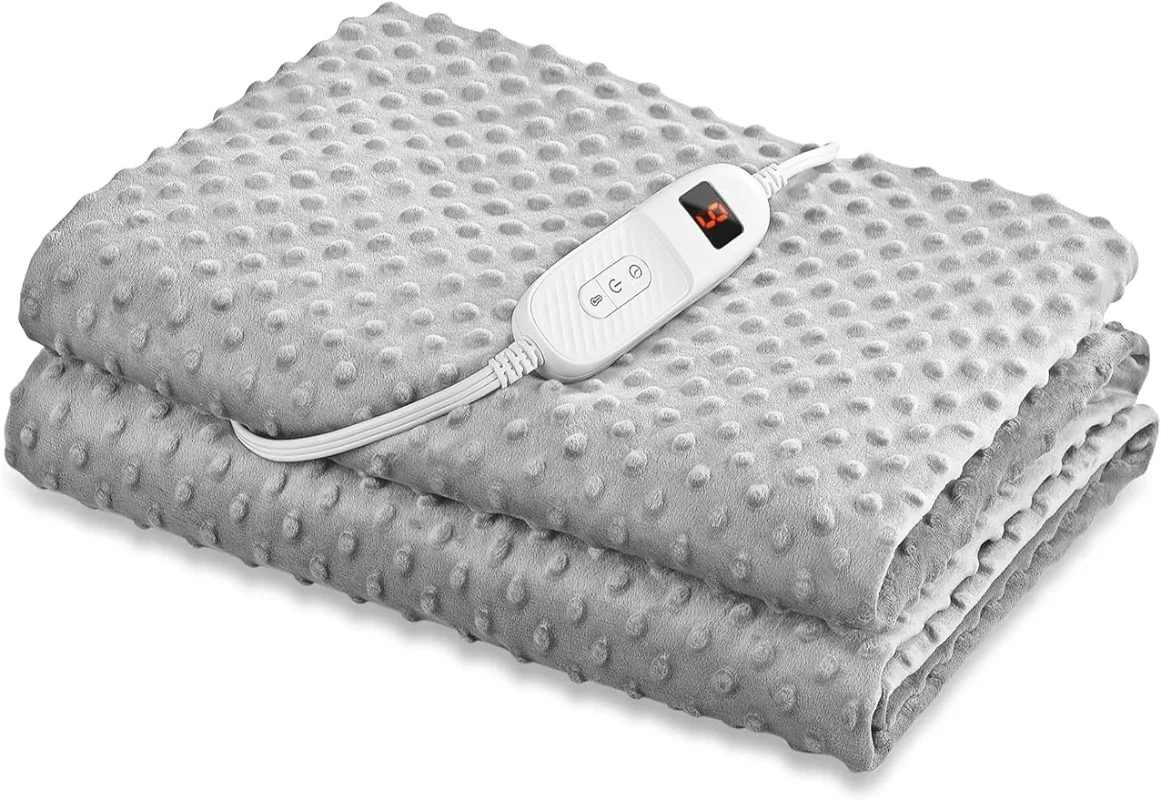 

Electric Heated Blanket Queen Size with 6 Levels & 8h Auto off, Ultra Soft Flannel Full Body Heating Blanket, Machine Washabl