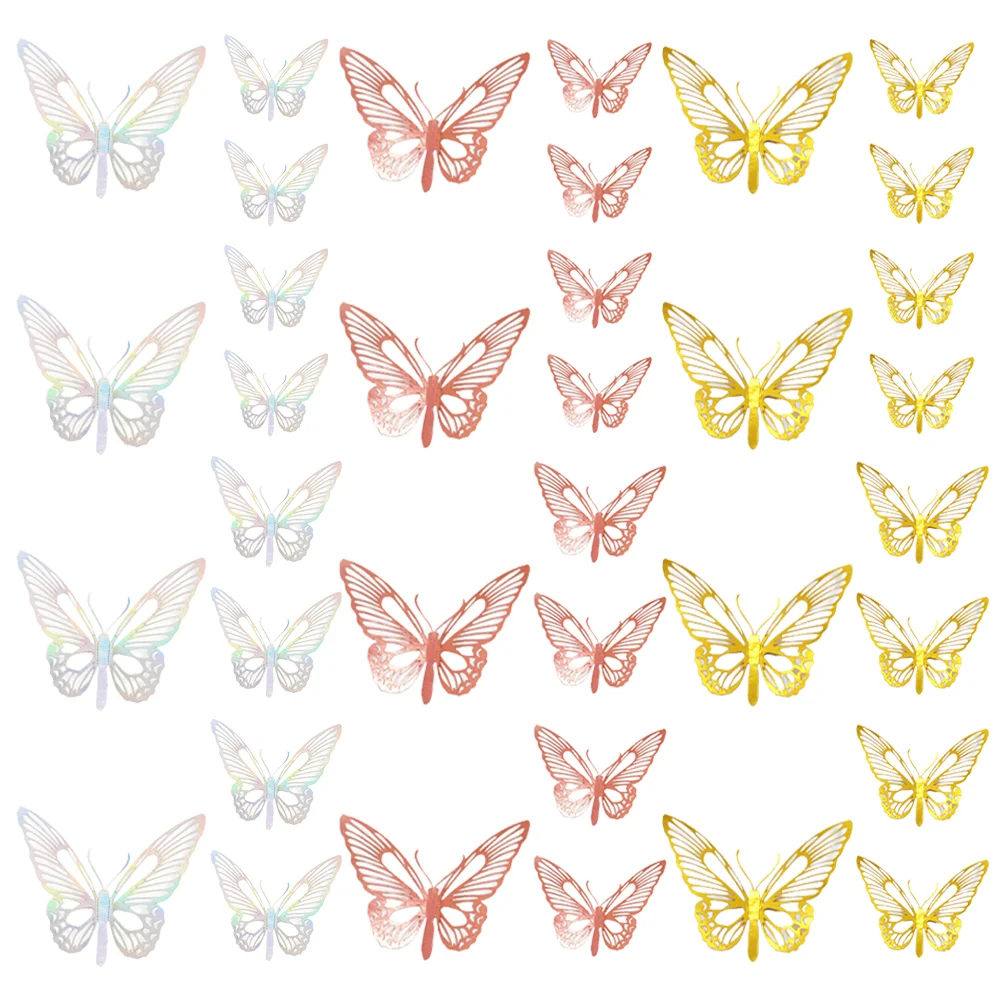 

36 Pcs Butterfly Decorative Wall Sticker Decorations Bedroom Removable Stickers Paper