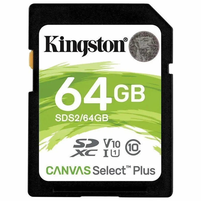 Карта памяти SDXC 64 GB KINGSTON Canvas Select Plus UHS-I U1 100 Мб/сек (class 10) SDS2/64 SDS2/64GB | Электроника