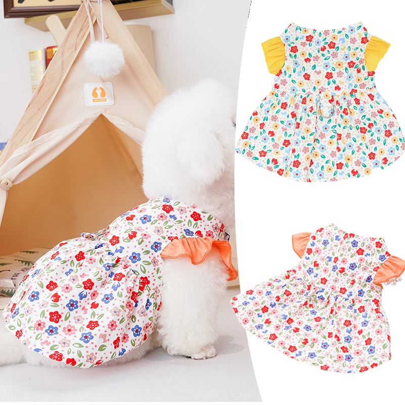 

Pet Dress Spring Summer Thin Cat Dog Suspender Skirt Kitten Puppy Floral Vest Princess Style Dog Clothes Pet Clothing Chihuahua