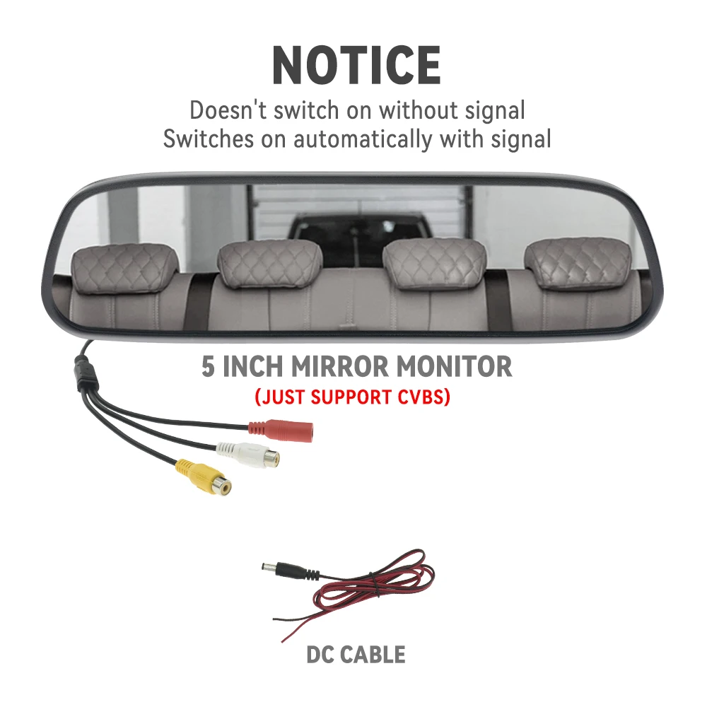 

MJDOUD Автомобильный зеркальный монитор заднего вида с камерой для парковки автомобиля 5-дюймовый экран Зеркальная камера заднего вида для Hd камеры заднего вида