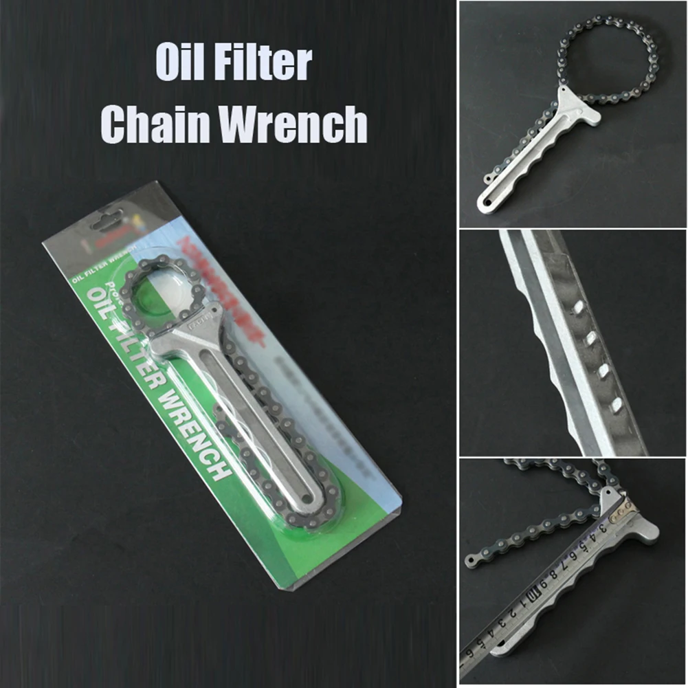 

1pcs Aluminum Car Engine Grip Mechanics Oil Filter Fuel Chain Wrench Remover Removal Tool Oil Filter Wrench