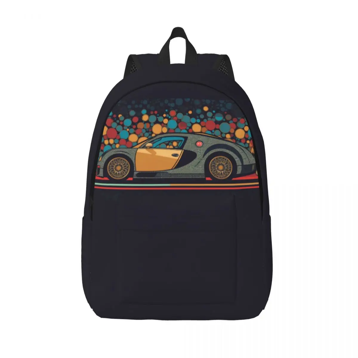 

Super Sports Car Canvas Backpacks Retro Multicolored Elegant Bag Daily Backpack Unisex Bags