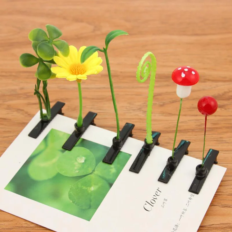 

1PC Funny Show Bean Sprout Bobby Hairpin Creative Cute Flower Mushroom Plant Hair Clips For Kids Girls Women Hair Styling Tool