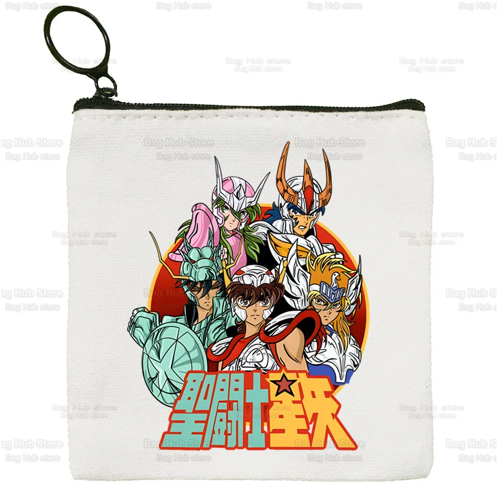 Saint Seiya Anime Coin Purse Female Mini Canvas Manga Phoenix Cartoon Art Cute Key Case Coin Purse Student Wallet