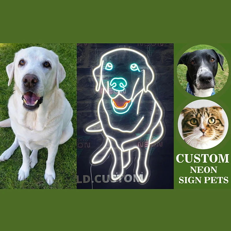 

Wanxing Custom Pets Neon Sign Memorial Customize Photo Night Light Wall Haning Custom Gift Dog Portrait For Shop Home Room Decor