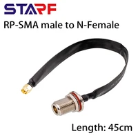 rp sma male to n female 1 pack flat window coaxial extension pigtail 45cm compatible with 802 11ac 802 11n 802 11g 802 11b wifi