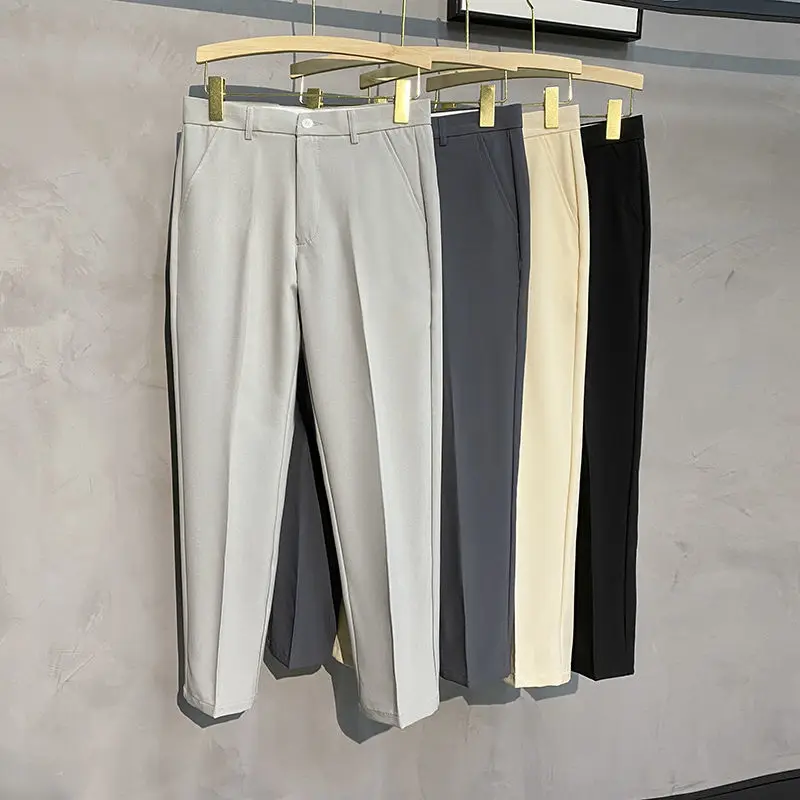 Men's and ankle pants, Korean style casual pants straight-leg suit pants.
