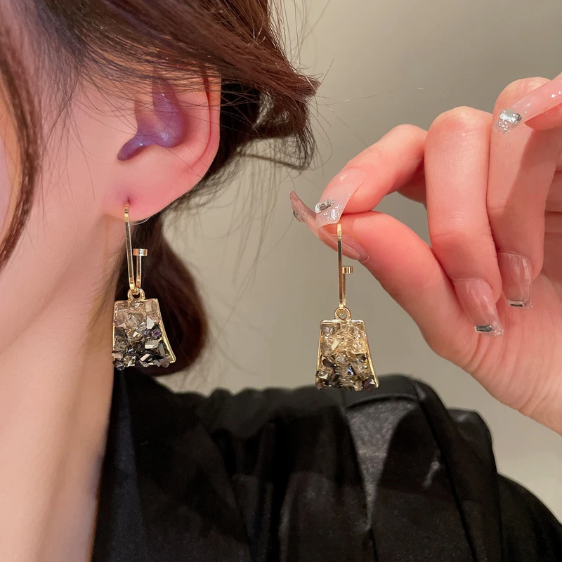 

Модные женские серьги с искусственными камнями, женские серьги OL, аксессуары для вечевечерние