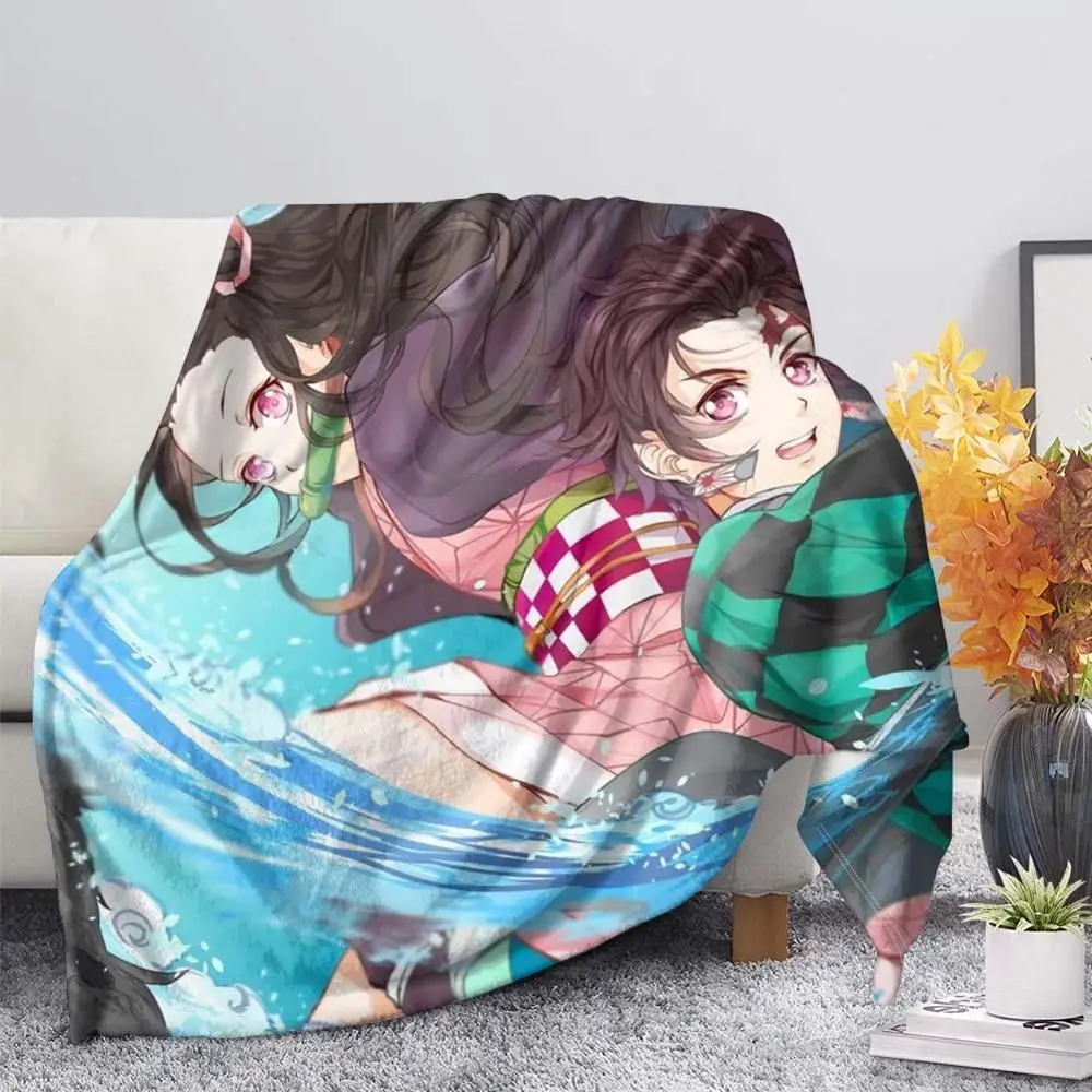 

Demon Slayer Kimetsu No Yaib Anime 3D Print Throw Plush Sherpa Blanket Thin Quilt Sofa Chair Bedding Supply Adults Kid