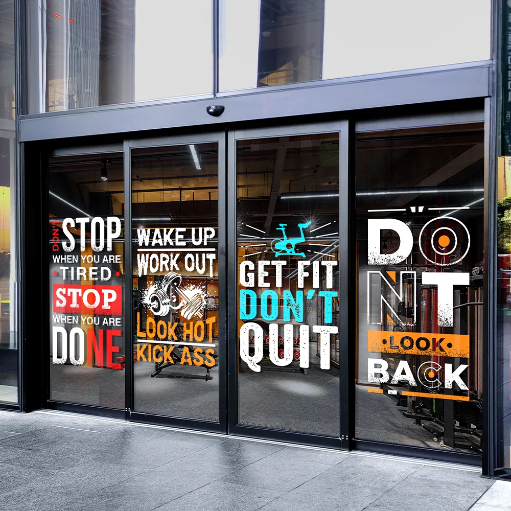 QiAds персонализированная стеклянная пленка для фитнес-клуба украшение