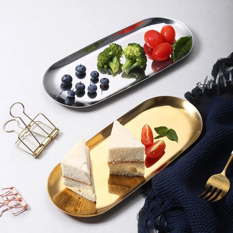 Металлический лоток для хранения в скандинавском стиле овальная тарелка