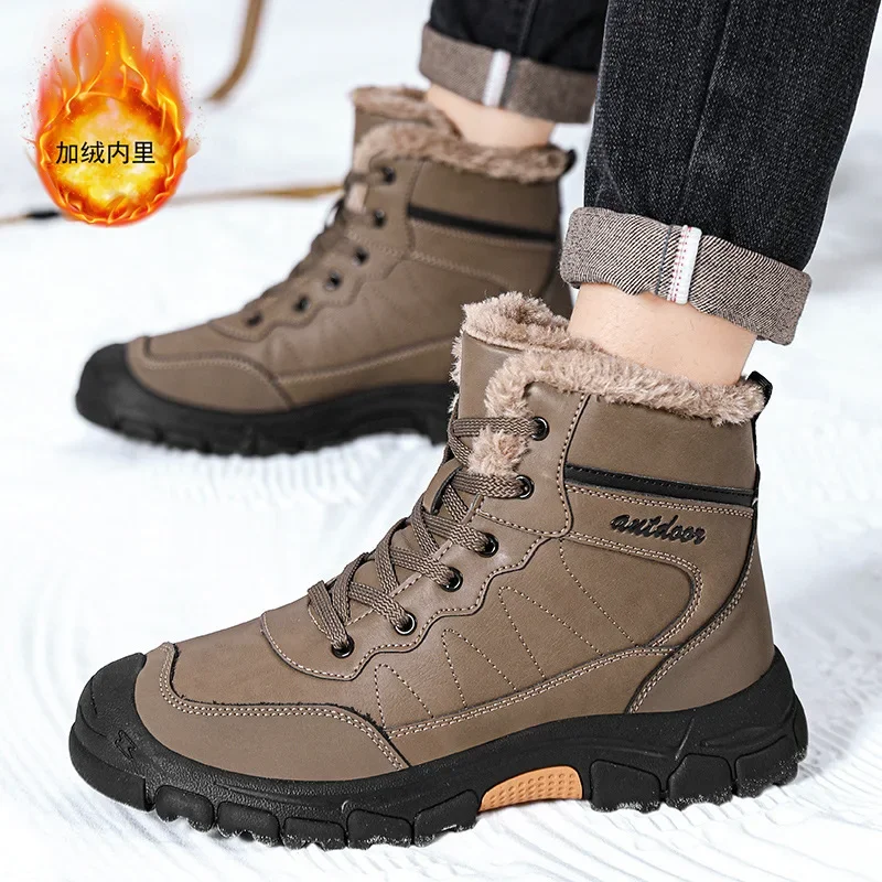 Высокие ботинки мужская кожаная обувь модные мотоциклетные уличные кроссовки до