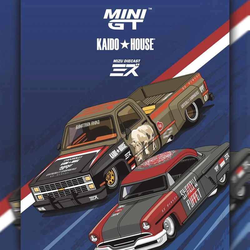 Предпродажа MINIGT 874 KHMG153 1:64 Silverado Sumatran Rhino Capri Hot Rod Shadow кукла литая под давлением