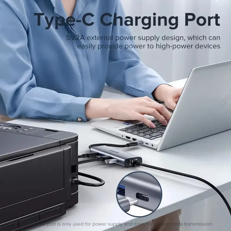 Док-станция Llano 2 в 1 с 5 портами USB 3 0 USB/USB C на USB/Type-C/Ethernet