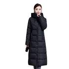 Новинка Зима 2022, пуховик с подкладкой, Женское пальто средней длины, длинное плотное облегающее пальто выше колена