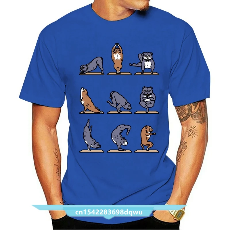 

Men's Bull Terrier Yoga T Shirt Character Short Sleeve S-XXXL Outfit Fitness Comical Summer Cool Shirt