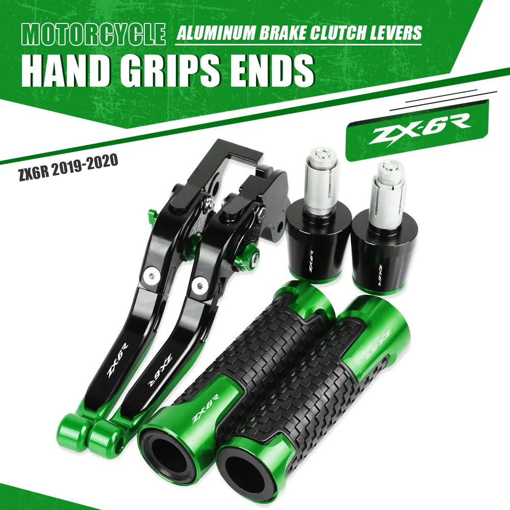 

ZX 6R Motorcycle Aluminum Adjustable Extendable Brake Clutch Levers Handlebar Hand Grips ends For KAWASAKI ZX6R ZX-6R 2019 2020