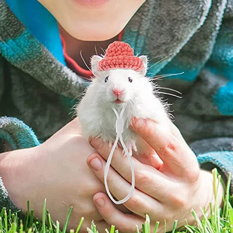 Pet Small Animal Cosplay Outfit Suit Pet Hats Knitted Hamster Hat Squirrel Chinchilla Ferret Cute Rats Sugar Glider Guinea Pig