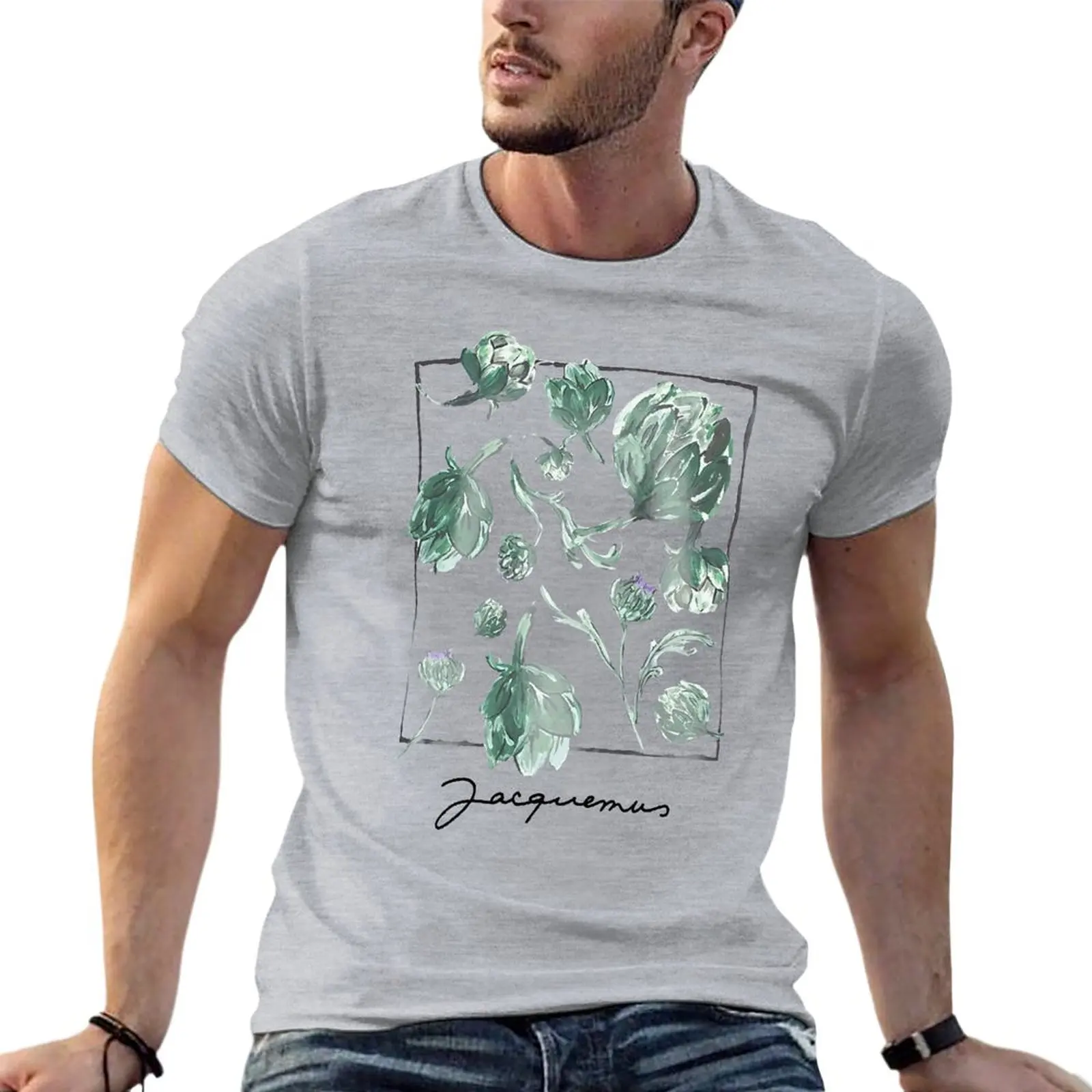 

Jaquemus Artichoke Oversized T Shirt Fashion Men Clothes 100% Cotton Streetwear Plus Size Top Tee