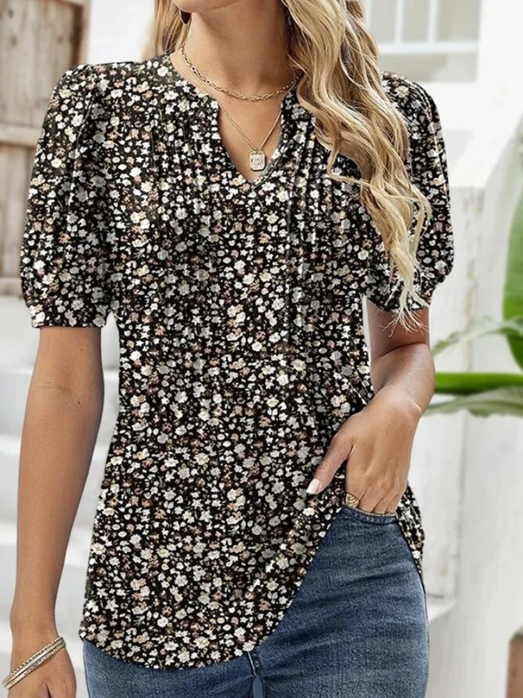

2023 Summer New Women's Pattern Loose Short Sleeve T-shirt Fashion Print Top Shirts for Women Women Clothing