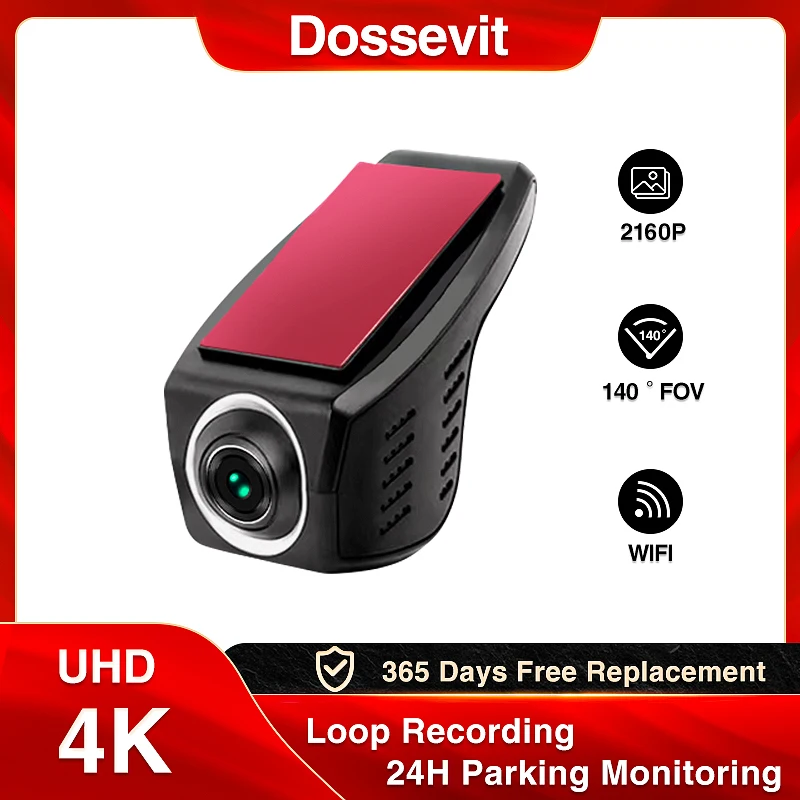 

Видеорегистратор Dossevit, 2160P, Wi-Fi, угол обзора 140 °