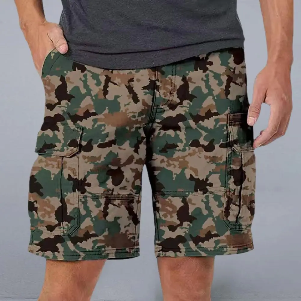 

Fashion Summer Shorts for Men Multi Pockets Zipper Flying Men Shorts Mid Rise Camouflage Print Straight Cargo Shorts Streetwear