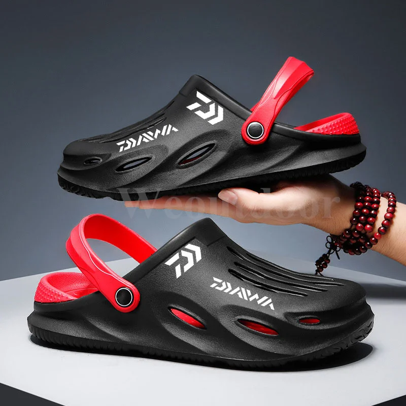 

Daiwa Summer Men's Non-Slip Lightweight Slippers Casual Plus Size Breathable Hollow Out Wear Resisting Fishing Beach Sandals