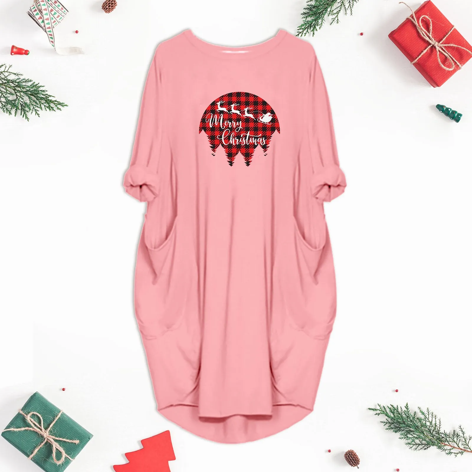 

Женское платье с длинным рукавом и V-образным вырезом