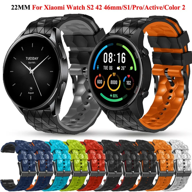 

Ремешок силиконовый для наручных часов Xiaomi Mi Watch S2 42 46 мм, сменный Браслет для Mi Watch Color 2 Sport S1 Pro/Active correa, 22 мм