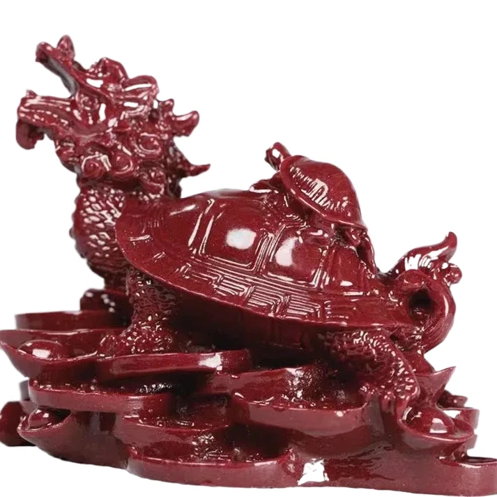 Vermilion Дракон черепаха украшение: люди и богатство процветающие большой