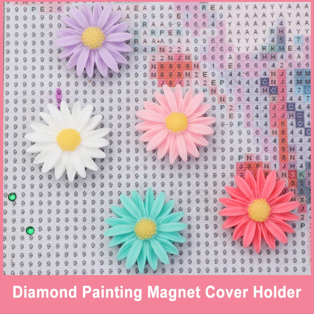 

6Pcs Diamond Painting Flowers Locator Color Fridge Magnets DIY Crafts Cross Stitch Diamond Painting Tools Embroidery Accessory