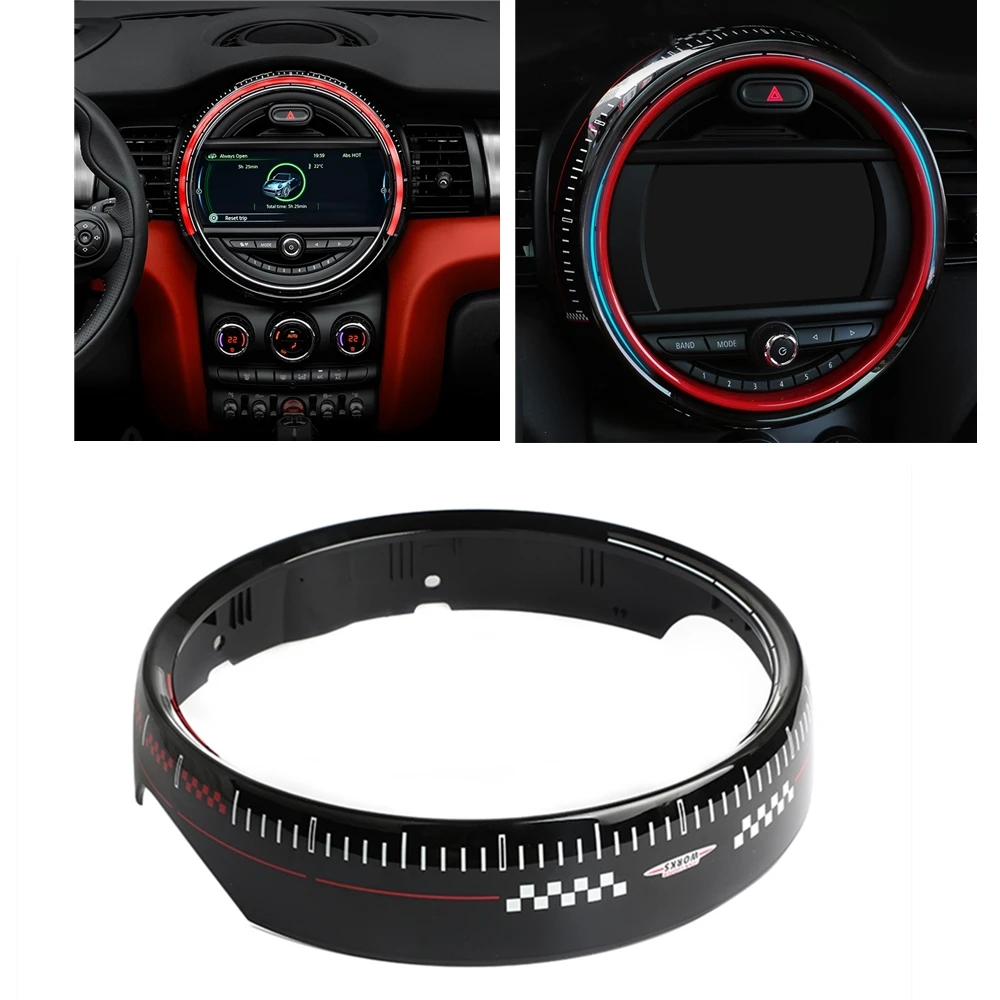 

For MINI Cooper F55 F56 F57 6.5'' 8.8'' Inch Front Center Control Screen Exterior Surrounding Ring Cover Round Frame Trim Bezel