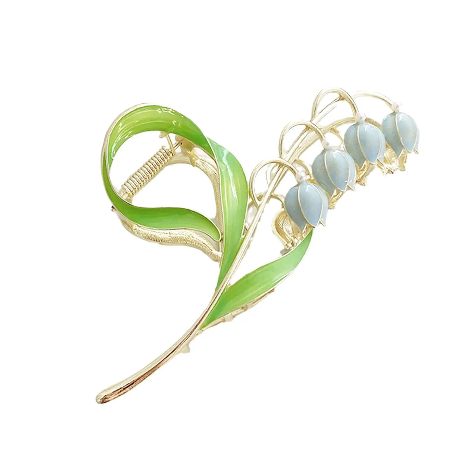 

Women Elegant Hair Claw Lily Of The Valley Temperament Gripper Vintage Hair Clips Fashion INS Hairpin Hair Accessories Hair Pin