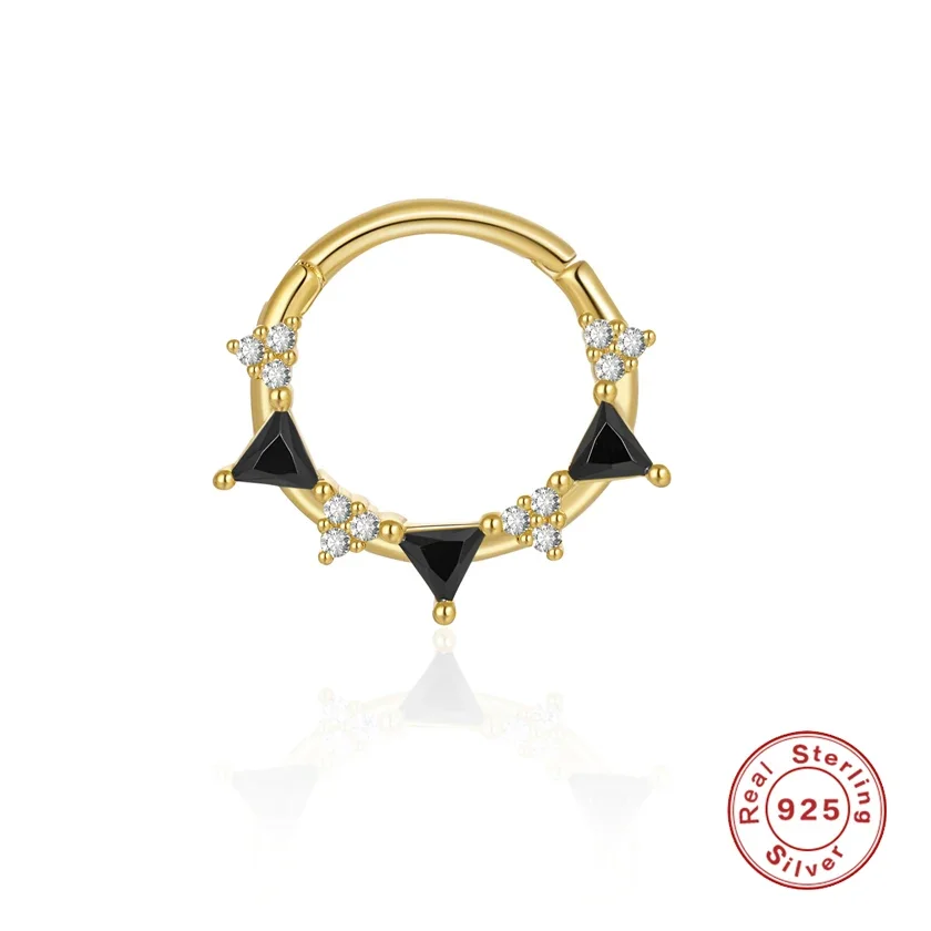 Aide 1 шт. стерлингового серебра 925 пробы нежный квадратный фиолетовый CZ циркон Daith