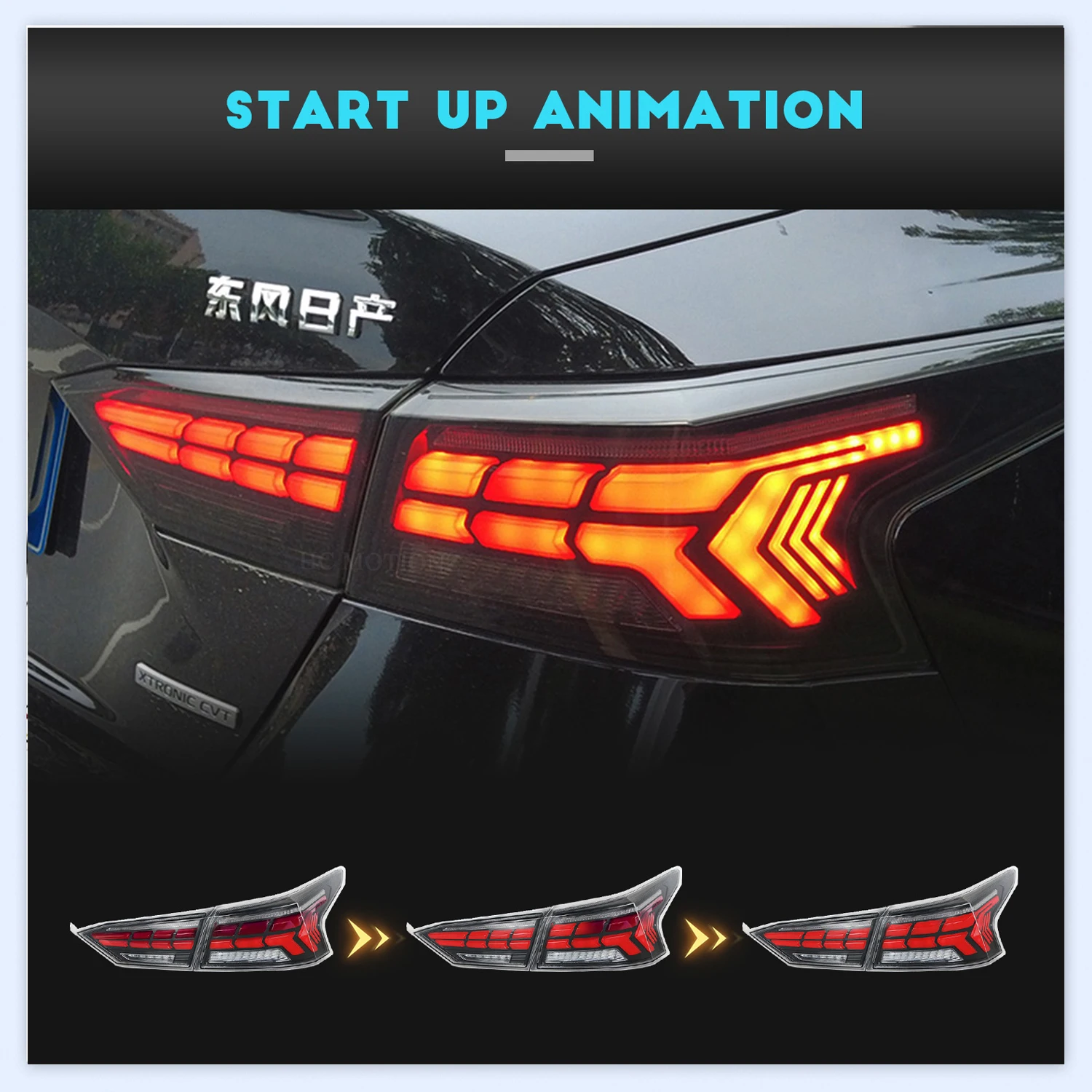 Фото HCMOTIONZ светодиодные задние фонари для Nissan Altima 2019-2022 с последовательным указателем поворота, задние фонари в сборе, анимация запуска DRL №5