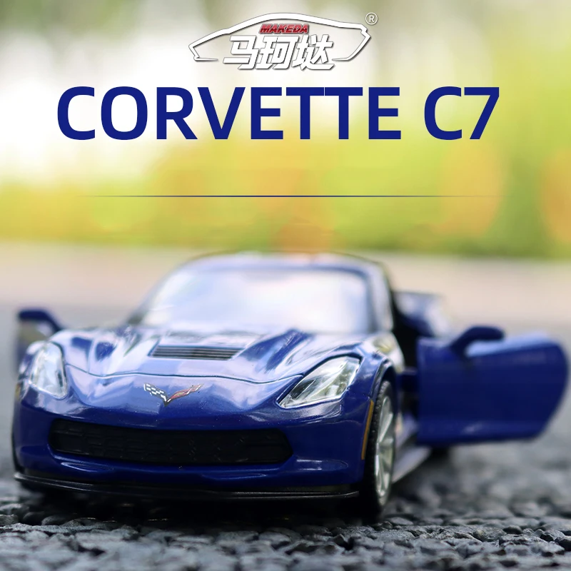 

Makeda 1:36 Scale Chevrolet Corvette C7 Alloy Model Car Toy Diecast Metal Miniature Vehicle Toy Collectible