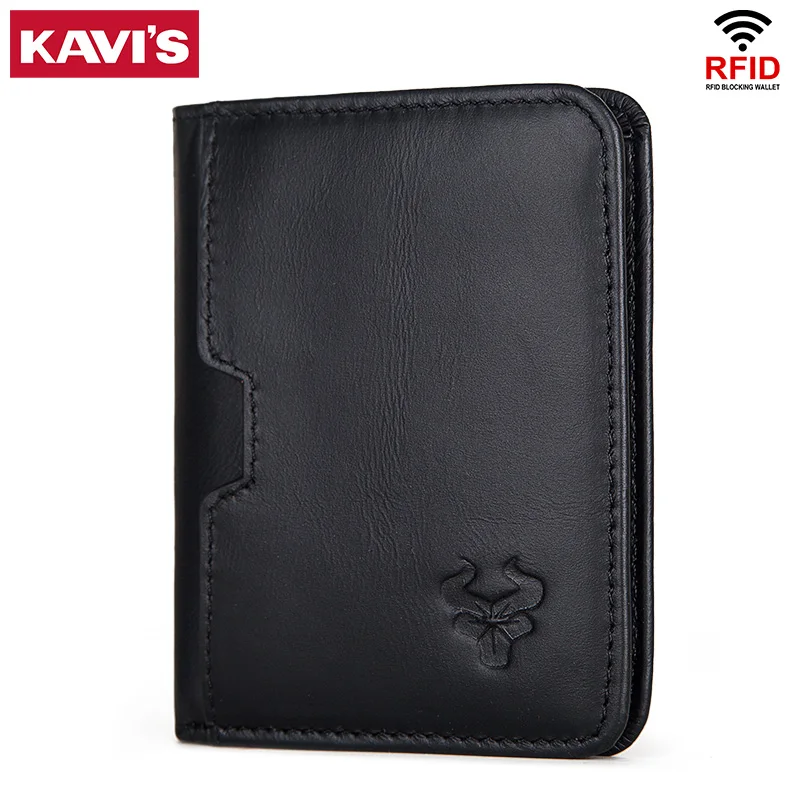 

Кошелек KAVIS мужской, черный, из натуральной кожи